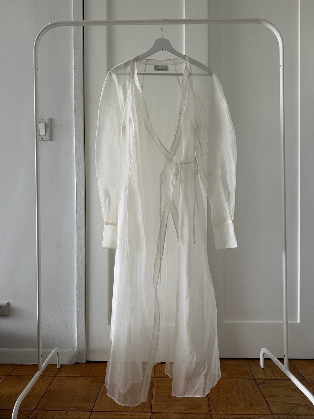 Fleur du Mal | Sheer Organza Wrap Robe in Ivory